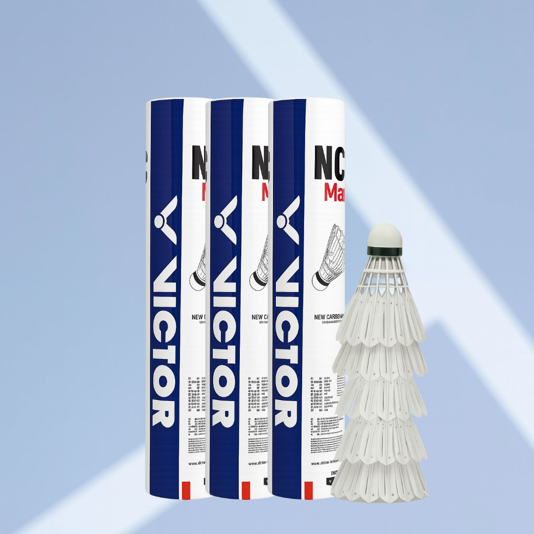 Victor Carbonsonic/New Carbon Sonic MAX Shuttlecock – 12 Synthetic Carbon-Fiber Shuttlecocks, Feather-Feel, Durable Flight, Speed 78
