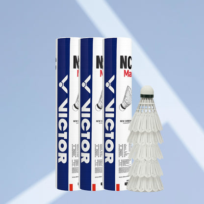 Victor Carbonsonic/New Carbon Sonic MAX Shuttlecock – 12 Synthetic Carbon-Fiber Shuttlecocks, Feather-Feel, Durable Flight, Speed 78