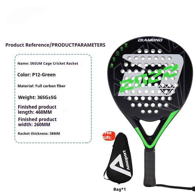 Cage Style Carbon Fiber Paddle Racket - Lightweight 380g Design