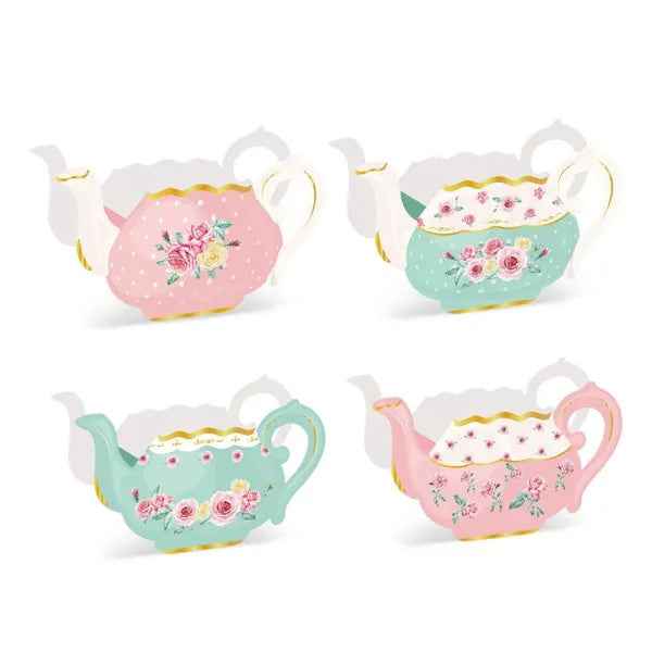 24pcs Tea Party Flower Boxes | Teapot Centerpiece Decorations 4 Styles
