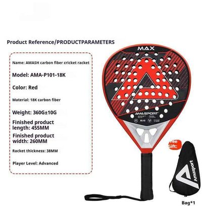 Cage Style Carbon Fiber Paddle Racket - Lightweight 380g Design