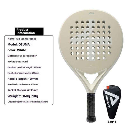 Cage Style Carbon Fiber Paddle Racket - Lightweight 380g Design