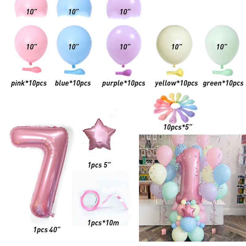 Macaron Latex Balloon Birthday Birthday Full Moon Package Combination Party Scene Layout Decoration
