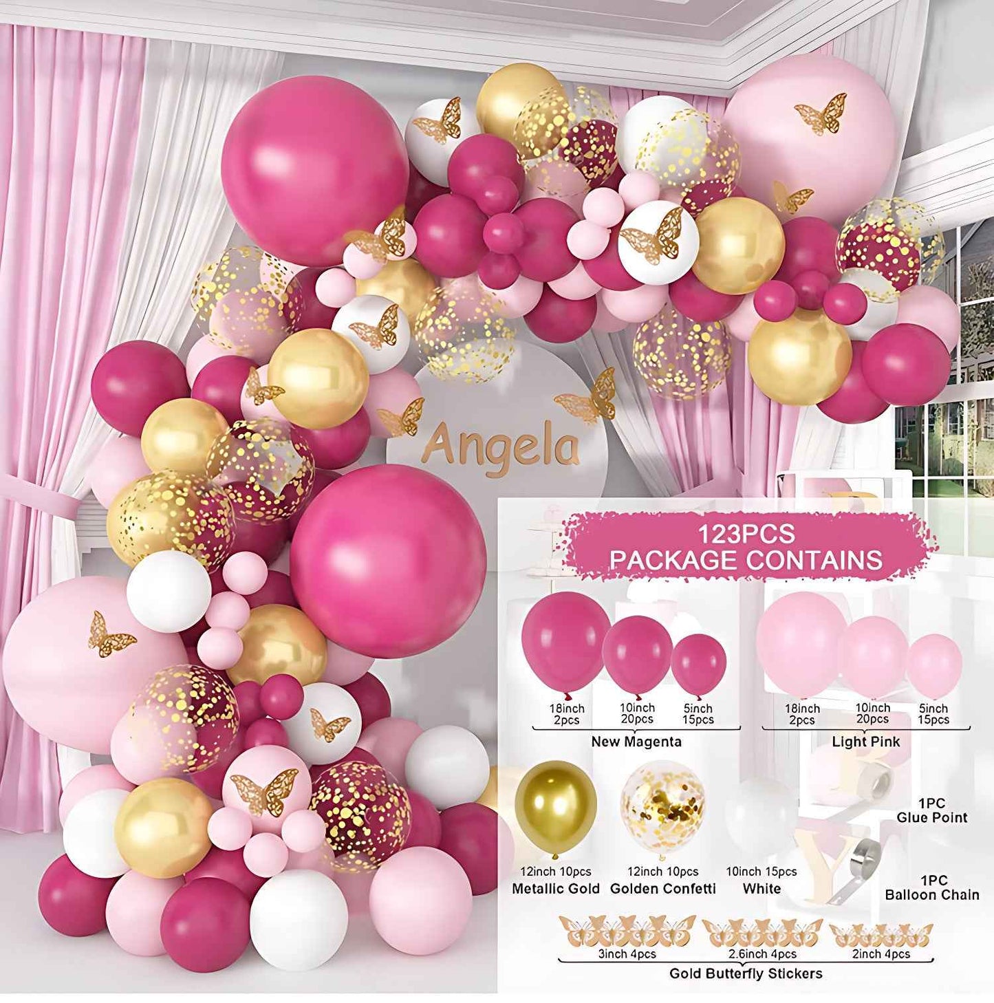 Colorful Latex Birthday Balloon Garland Arch Suit