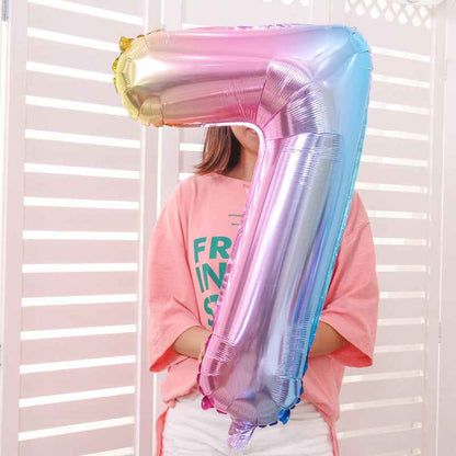 Colorful Number Balloons Birthday Festive Dress Up Background Wall Arrangement