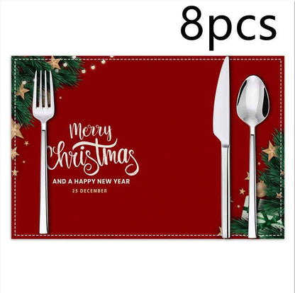 Christmas Linen Placemat Holiday Blessing Letters
