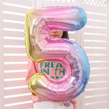 Colorful Number Balloons Birthday Festive Dress Up Background Wall Arrangement