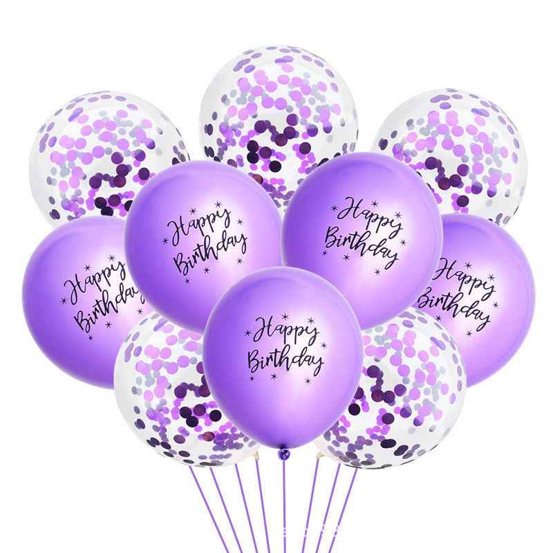 12-inch Metallic Printing Birthday Rubber Balloons