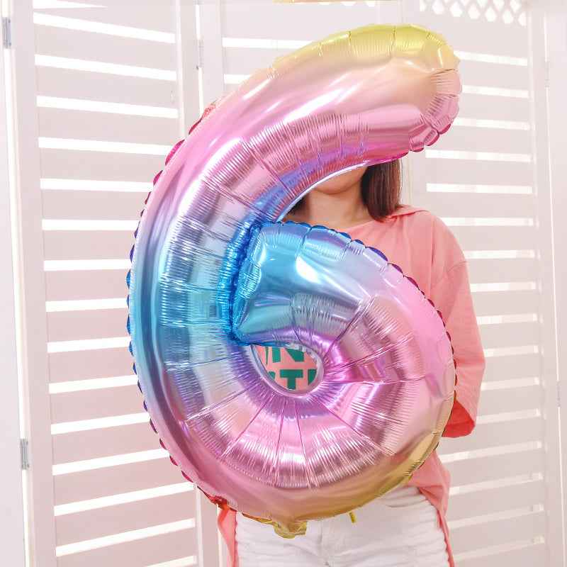 Colorful Number Balloons Birthday Festive Dress Up Background Wall Arrangement