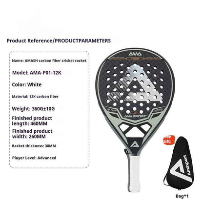 Cage Style Carbon Fiber Paddle Racket - Lightweight 380g Design