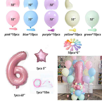 Macaron Latex Balloon Birthday Birthday Full Moon Package Combination Party Scene Layout Decoration