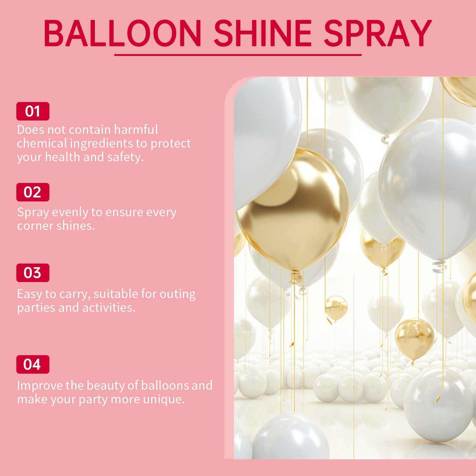 Light Up Party Atmosphere Decoration Easy To Apply Gloss Rubber Balloons Spray