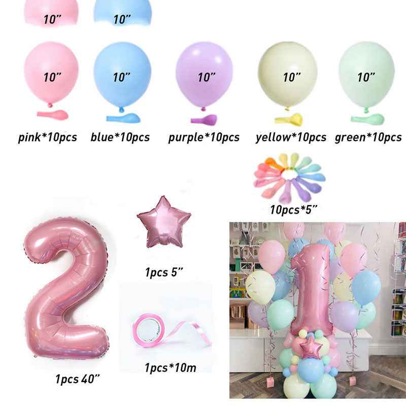 Macaron Latex Balloon Birthday Birthday Full Moon Package Combination Party Scene Layout Decoration