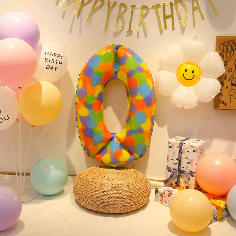 Colorful Number Balloons Birthday Festive Dress Up Background Wall Arrangement