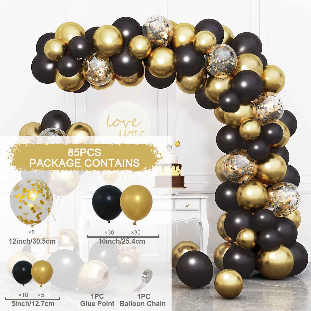 Colorful Latex Birthday Balloon Garland Arch Suit