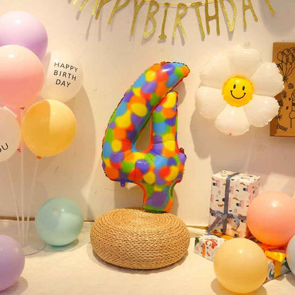 Colorful Number Balloons Birthday Festive Dress Up Background Wall Arrangement