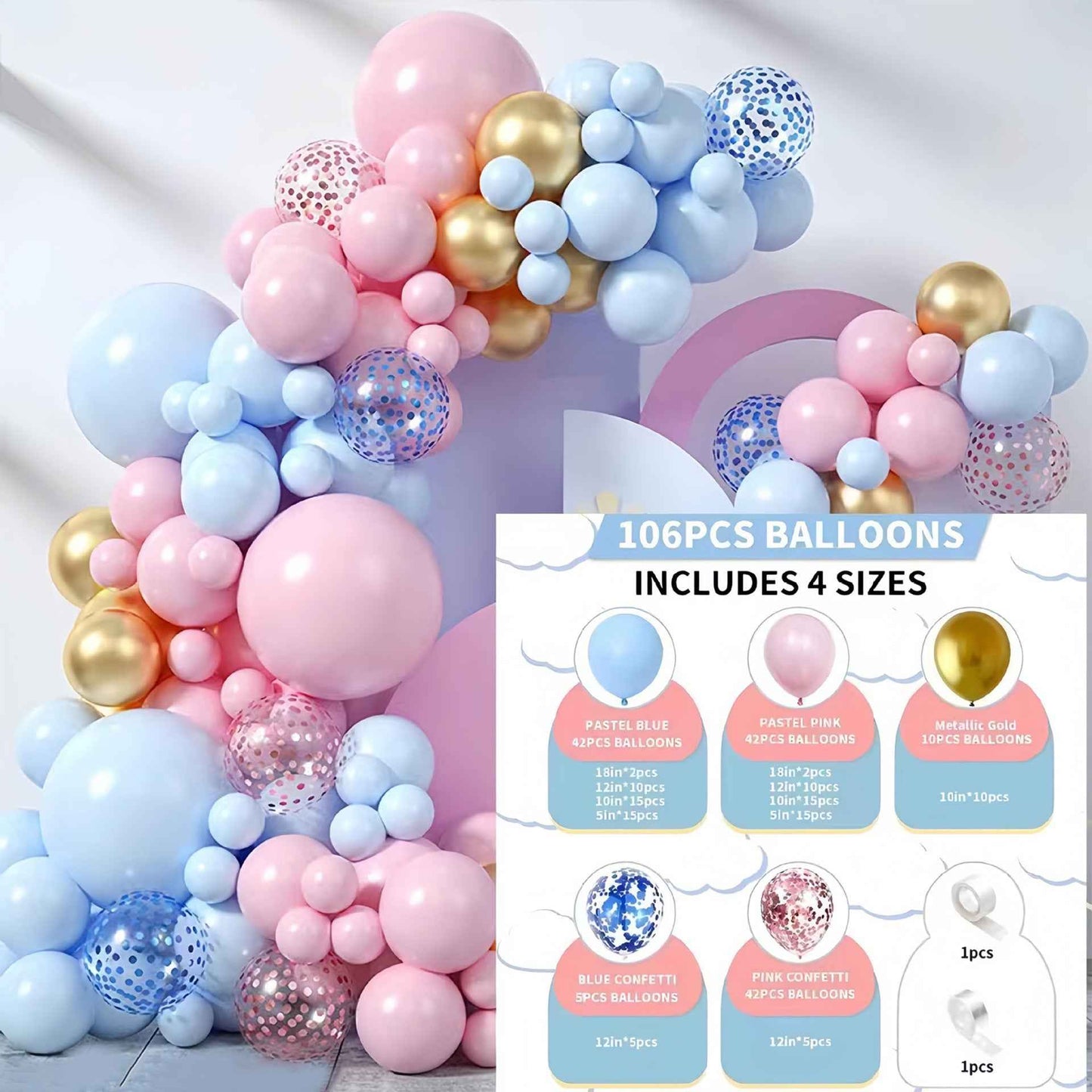 Colorful Latex Birthday Balloon Garland Arch Suit