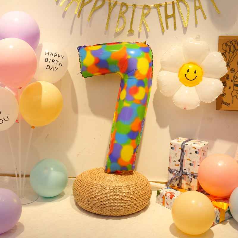 Colorful Number Balloons Birthday Festive Dress Up Background Wall Arrangement