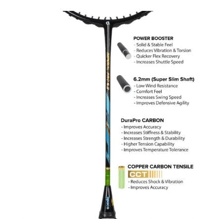 Apacs Imperial Pro 6.2 Badminton Racket – Black 4U