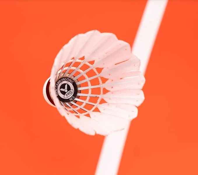 Victor Carbonsonic/New Carbon Sonic Pro Shuttlecock – 12 Synthetic Carbon-Fiber Shuttlecocks, Feather-Feel, Durable Flight