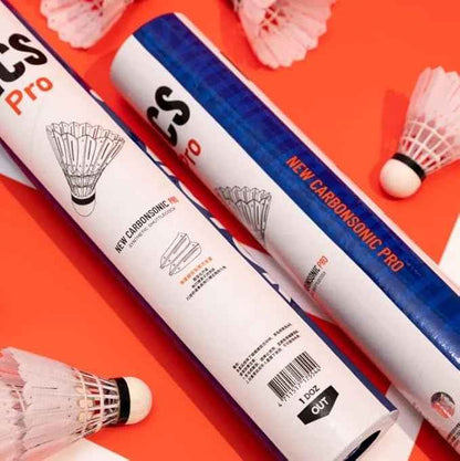 Victor Carbonsonic/New Carbon Sonic Pro Shuttlecock – 12 Synthetic Carbon-Fiber Shuttlecocks, Feather-Feel, Durable Flight