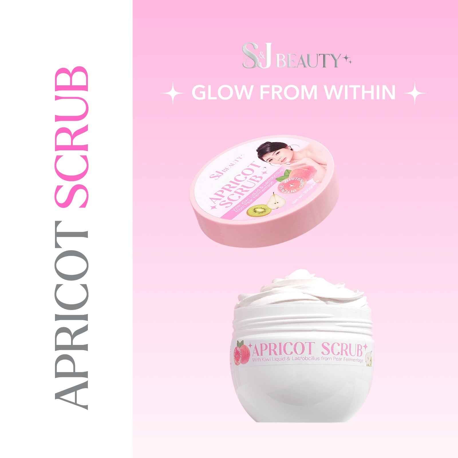 S and J Beauty Apricot Scrub With Kiwi Liquid & Lactobacillus From Pear Fermentage Apricot Beads
