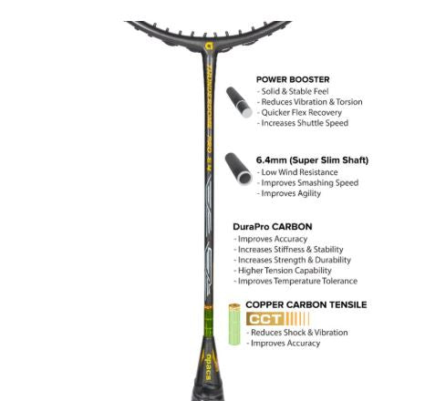 Apacs Thunderdome 6.4 Pro Badminton Racket – Grey 4U