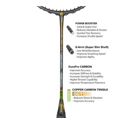 Apacs Thunderdome 6.4 Pro Badminton Racket – Grey 4U