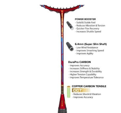 Apacs Versus Pro 6.4 Badminton Racket – Red 4U/G5